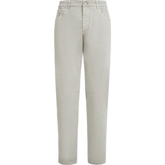 Brunello Cucinelli Garment-dyed denim trousers in Khaki at Nordstrom, Size 44 It