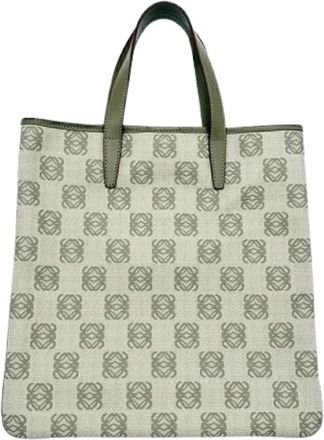 Loewe Pre-owned Tote Bag - Dames - Vintage Shopper - Groen - ONE Size - Leer - Vintage
