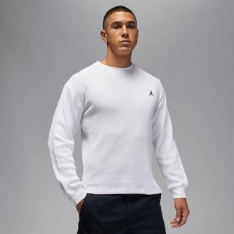 Nike Jordan Mens Jordan Flight Mountainside Long-Sleeve Waffle Shirt in White | IM6255-100