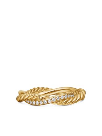 David Yurman 18kt geelgouden Petite Infinity ring met diamant (4 mm)
