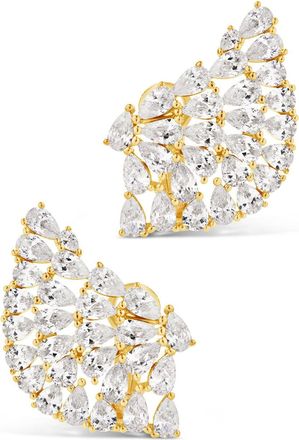 Sterling Forever Miranda CZ Fan Stud Earrings