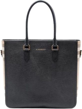 Burberry Pre-owned Tote Bags, female, Black, Size: ONE SIZE Pre-owned Leather Tote