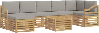 vidaXL Conjunto De Sof&aacute;s De Exterior 8 Uds. Blanco Y Gris Claro Vidaxl