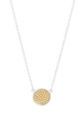 Anna Beck Classic Reversible Disc Pendant Necklace in Two Tone at Nordstrom