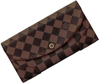 Louis Vuitton Brown Cerise Damier Canvas Red Color Damier Canvas Long Wallet (Bi-Fold) (Pre-Owned)