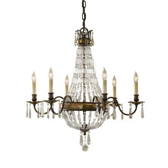 Loops 6 Bulb Chandelier LIght Oxidized Bronze British Bronze LED E14 60W