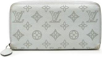 Louis Vuitton Pre-owned Monogram Mahina Zip-Around Wallet - Dames - Vintage Accessoires - Grijs - ONE Size - Leer - Vintage