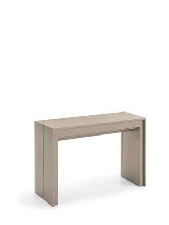 Stones Consolle Allungabile Segmenta In Mdf Laccato Tortora Opaco, Tavolo Estensibile Antigraffio Di Design Fino A 297,5 Cm - Segmenta