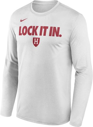 Nike Harvard 2026 On-Court Bench Nike Mens Dri-FIT College Long-Sleeve T-Shirt in White | M22284P870HARV-WHT