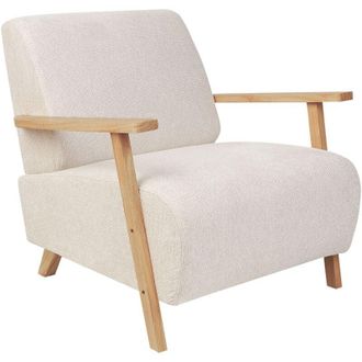 Beliani Beliani - Poltrona moderna retr&ograve; con braccioli in tessuto beige Lesja