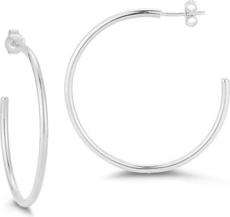 Chloe and Madison 2mm Hoop Earrings in Silver at Nordstrom Rack