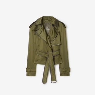 Burberry Short Nylon Blend Trench Coat