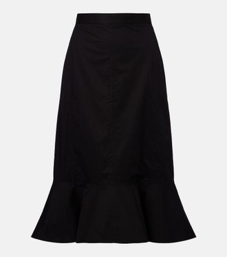 Plan C Falda midi de popel&iacute;n en mezcla de algod&oacute;n