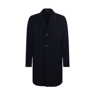 Tagliatore Single-Breasted Coats, male, Blue, Size: 2XL Single-breasted Coat