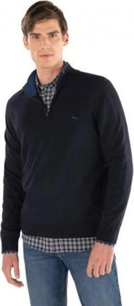 Harmont & Blaine Sweater met rits - Heren - Vesten met rits - Blauw - M - Wol - Hoodies & sweatvesten