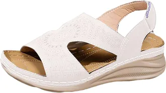 Generic Womens Low Wedge Sandals Soft Breathable Insole And Non Slip Rubber Outsole Open Toe Sandal Elastic Ankle Strap Summer Sandals For Women 2026 Trendy (