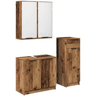 vidaXL Juego De Muebles De Ba&ntilde;o Con Caj&oacute;n 3 Pcs Madera Vieja Vidaxl