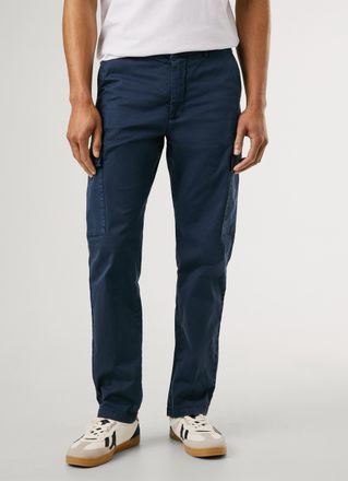 Pepe Jeans London Chinohose PEPE JEANS SLIM CARGO TWILL, Herren, Gr. 30, L&auml;nge 34, blau (dulwich blau), Twill, Obermaterial: 97% Baumwolle, 3% Elasthan, unifarben, slim