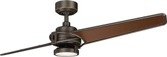 Elstead Lighting Ventilador de techo LED 142 cm acero bronce