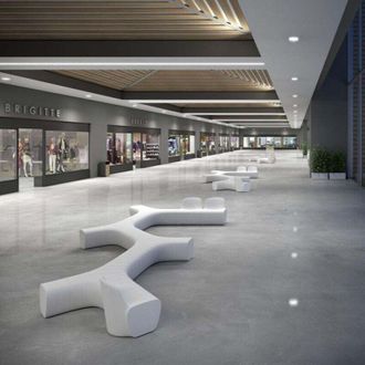 Plust Banco Modular Interior Exterior Polietileno Dise&ntilde;o Moderno Jetlag P1 Color: Blanco