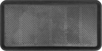 Imports Decor Black Rubber Boot Tray - Waterproof Shoe & Boot Mat, Non-Slip Entryway Floor Protector for Indoor Outdoor Use