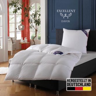 Excellent Gänsedaunenbettdecke »Davos, Bettdecken für Sommer und Winter, Decke« warm Füllung 100Gaensedaunen 1 Stk. tlg. Bettdecke 135x200 cm, 155x220cm und wei