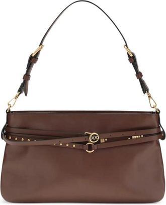 Pinko Belt Bag Classic Vitello Morbi - Dames - Schoudertassen - Rood - ONE Size - Leer - Tassen