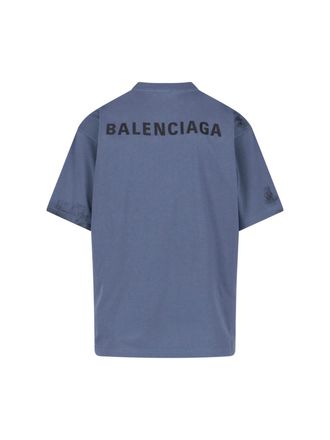 Balenciaga Mens T-Shirts And Polos Blue Cotton