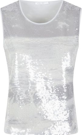 Patrizia Pepe Fitted Sleeveless Sequin Tank Top