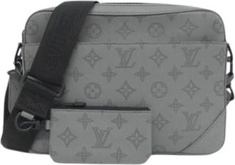Louis Vuitton Pre-owned Duo Messenger Bag - Heren - Vintage Schoudertas - Grijs - ONE Size - Leer - Vintage
