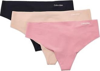 Calvin Klein Underwear Invisibles Microfiber Stretch Thong 3-Pack Womens Underwear Black/Cedar/Soft Mauve : MD (US 8-10), Elastane/Nylon
