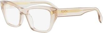 Fendi Roma Fe 50118I Optisch Montuur - unisex - Brillen - Beige - 52 MM - Accessoires