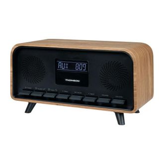 Thomson Radio-r&eacute;veil Bluetooth Thomson Vintage Cosy - 30w, Radio Fm, Double Alarme, &Eacute;cran Lcd, Chargeur Usb-c, Alim. 230v