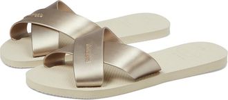 Havaianas Aqua Metallic Womens Sandals Beige : EU 39-40 (US Mens 7-8 - Womens 9-10) M, Rubber