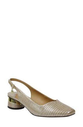 J. Reneé Taveta Slingback Pump in Pearl Beige Lizard Print at Nordstrom, Size 10.5