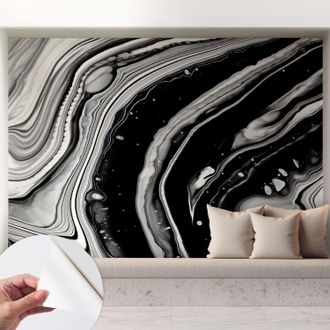Tulup Carta Da Parati Adesiva - Lavabile - Decorazione Murale - Per Cucina - Pellicola Decorativa Onde Monocromatiche 208x146 Cm