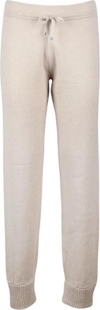 Eleventy Gebreide joggingbroek - Dames - Sweatpants - Beige - S - Kasjmier - Broeken
