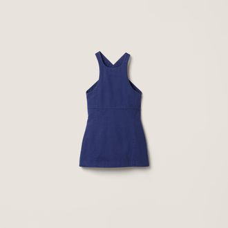Miu Miu Garment-dyed gabardine mini-dress