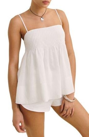 Reformation Cici Pintuck Pleat Empire Waist Camisole in White at Nordstrom Rack, Size 12