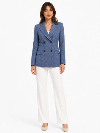 L.k. Bennett Grainy Blazer In Blue