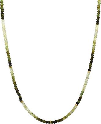 Jewelmak 14K Green Garnet Necklace