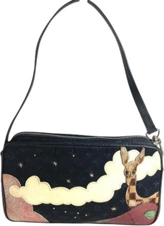 Louis Vuitton Pre-owned Shoulder Bags, female, Black, Size: ONE SIZE Pre-owned Monogram Satin Pochette