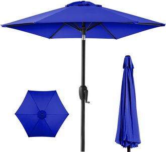Best Choice Products 7.5ft Heavy-Duty Outdoor Market Patio Umbrella w/ Push Button Tilt, Easy Crank