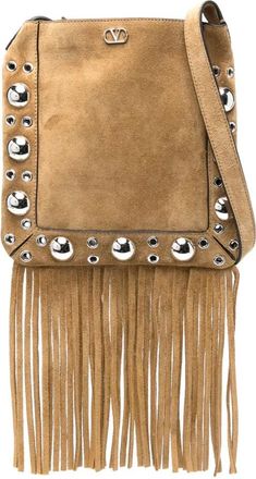 Valentino Garavani small Nellcôte cross body bag - women - Calf Suede - One Size - Neutrals
