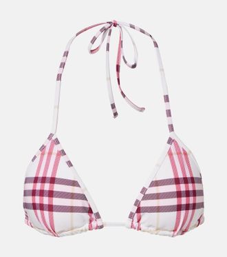 Burberry Top de bikini con Burberry Check