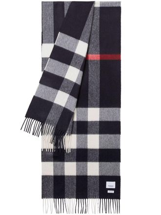 Burberry checked cashmere scarf - unisex - Cashmere - OS - Blue