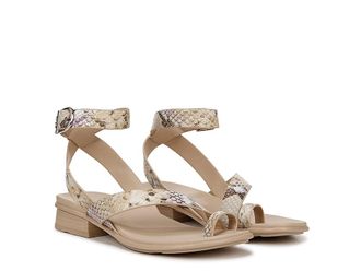 Naturalizer Birch Ankle Straps Womens Sandals White Snake Pattern Leather : 8.5 M (B)