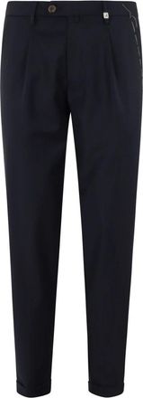 Myths Blauwe Wol Cordura Broek met Tailleband - Heren - Nette broeken - Blauw - 3XL - Wol - Broeken