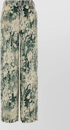 Pantaloni Torino lorenza satin wide leg printed trousers