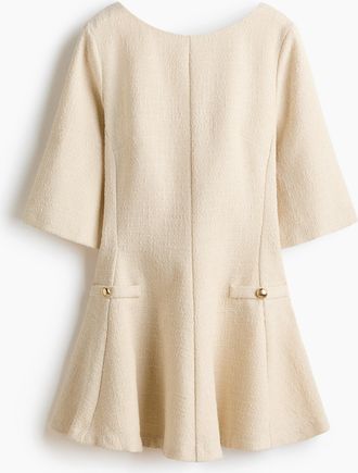 H&M Boucl&eacute;kleid - White